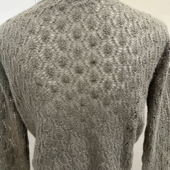 Yanawara Tan Wara Baby Alpaca Open Knit Ethical Coastal Boho Cardigan Size Large - Picture 7 of 12